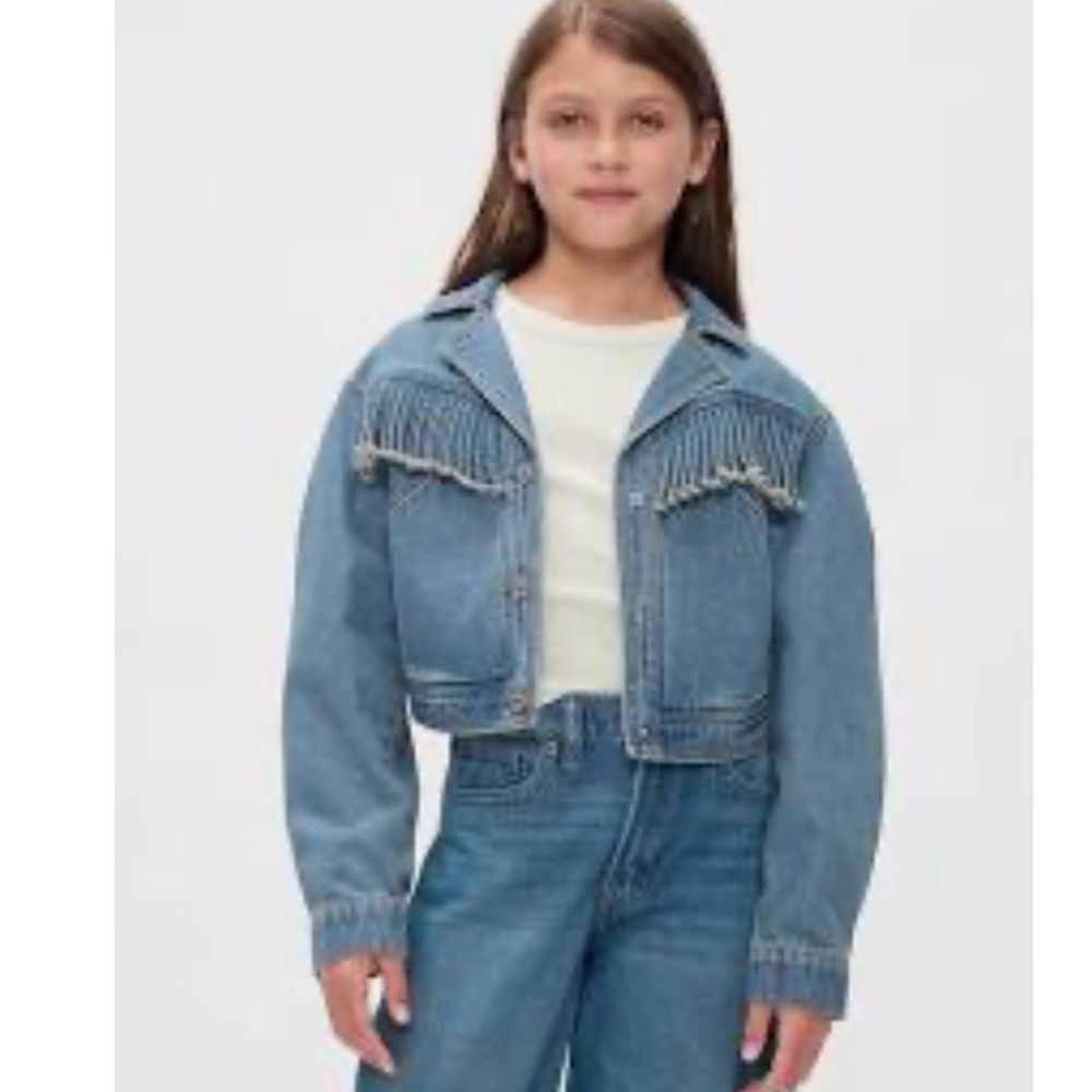 Gap Kids Fringe Blue Denim Jacket